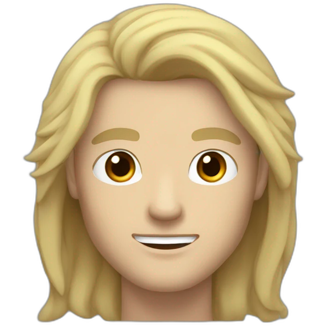 yang white man with long dark hair, brown eyes emoji
