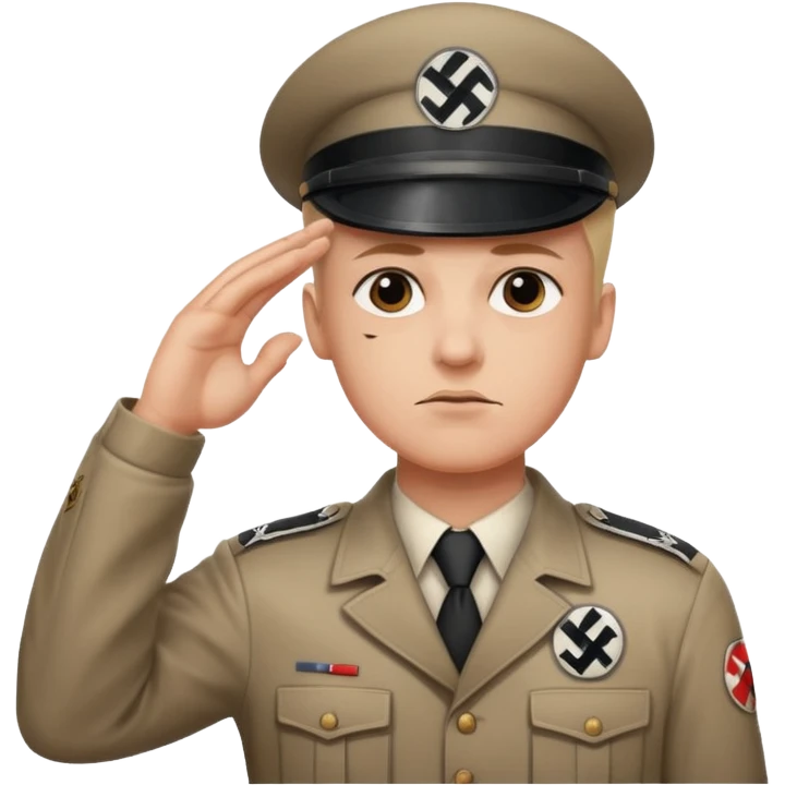 Hitler salute with nazi symbol on shirt emoji
