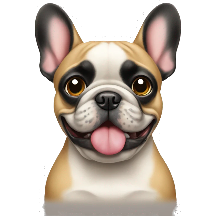 Frenchie with one eye and one sowed closed  emoji