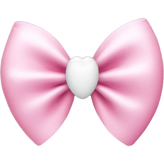 Pink bow with white Heart in middle emoji