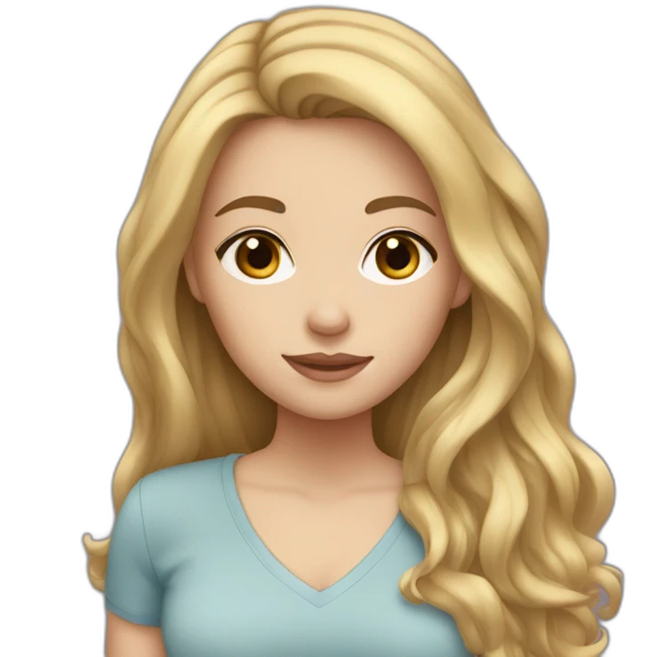 white girl with blond brown hair emoji