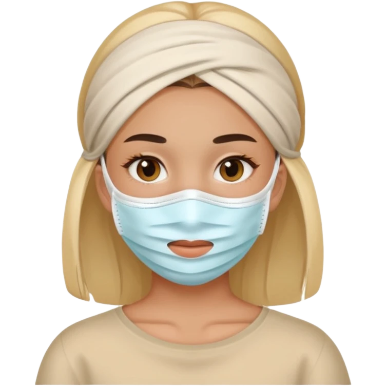 Chica con mascarilla facial emoji