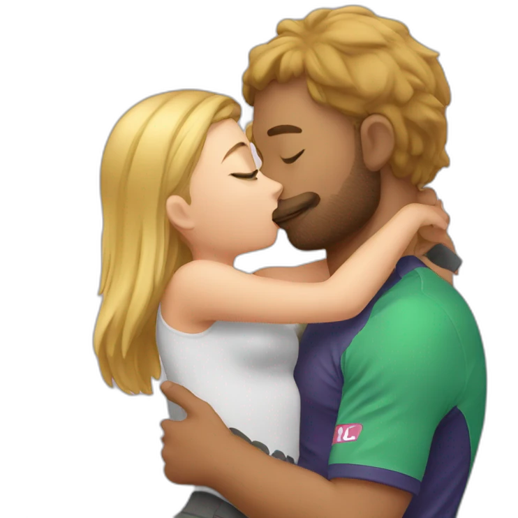 Sport woman kissing a cat emoji
