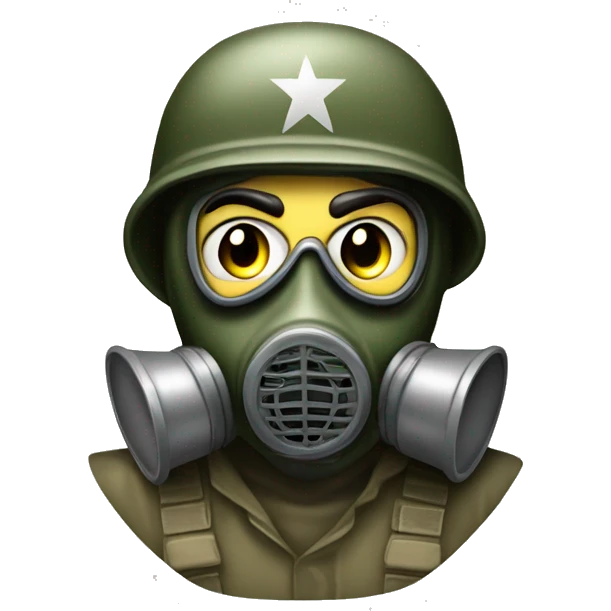 Us soldier ww2 in gas mask emoji