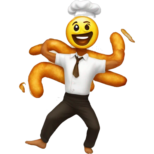 Dancing fried food emoji