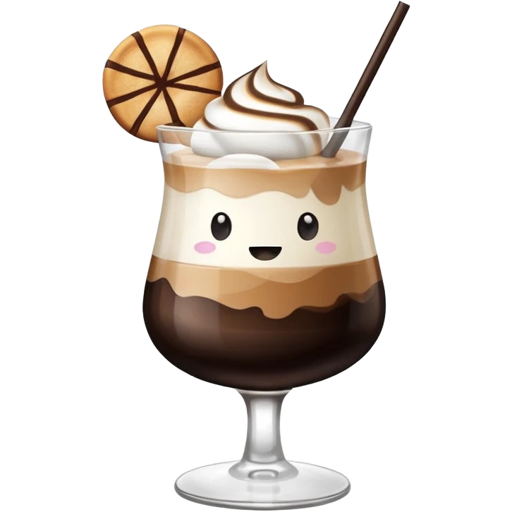 cocktail glass with dark espresso and a marshmallow floating on top emoji