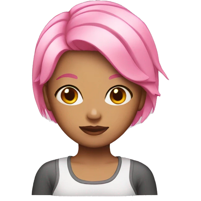 girl pink short hair emoji