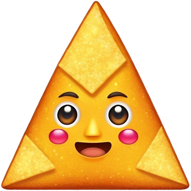 glowing sparkly dorito with face emoji