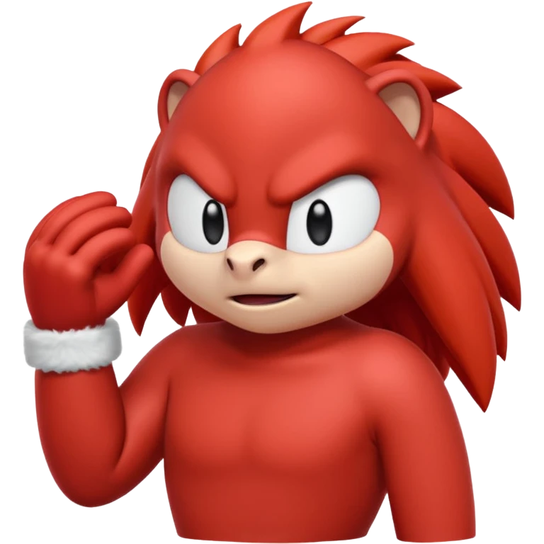 Sonic the hedgehogs friend knuckles a red animal with peach arms and white gloves emoji