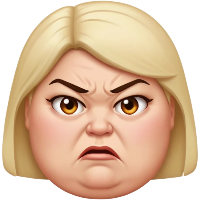 fat white woman angry emoji