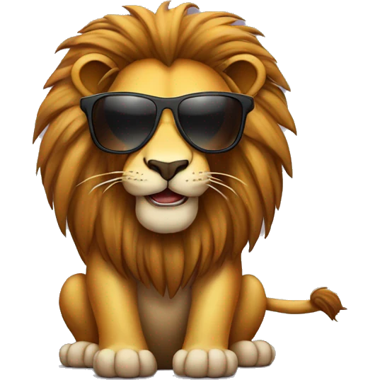 Lion with sunglasses  emoji