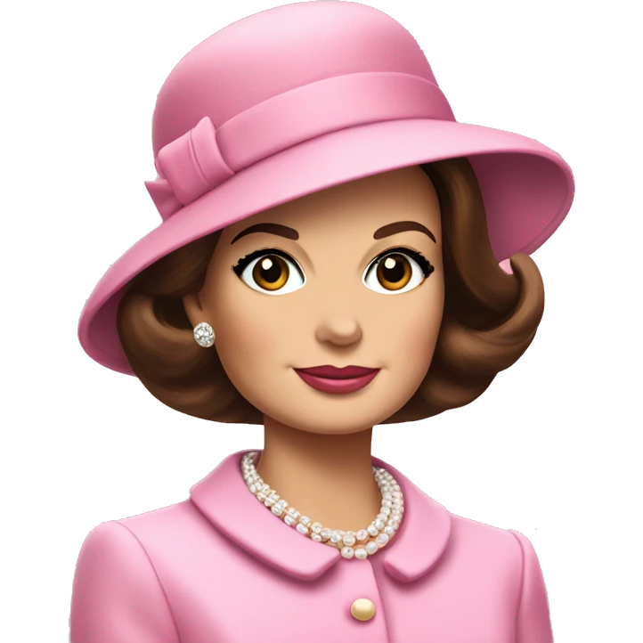 Jackie Kennedy in pink suit and pillbox hat emoji