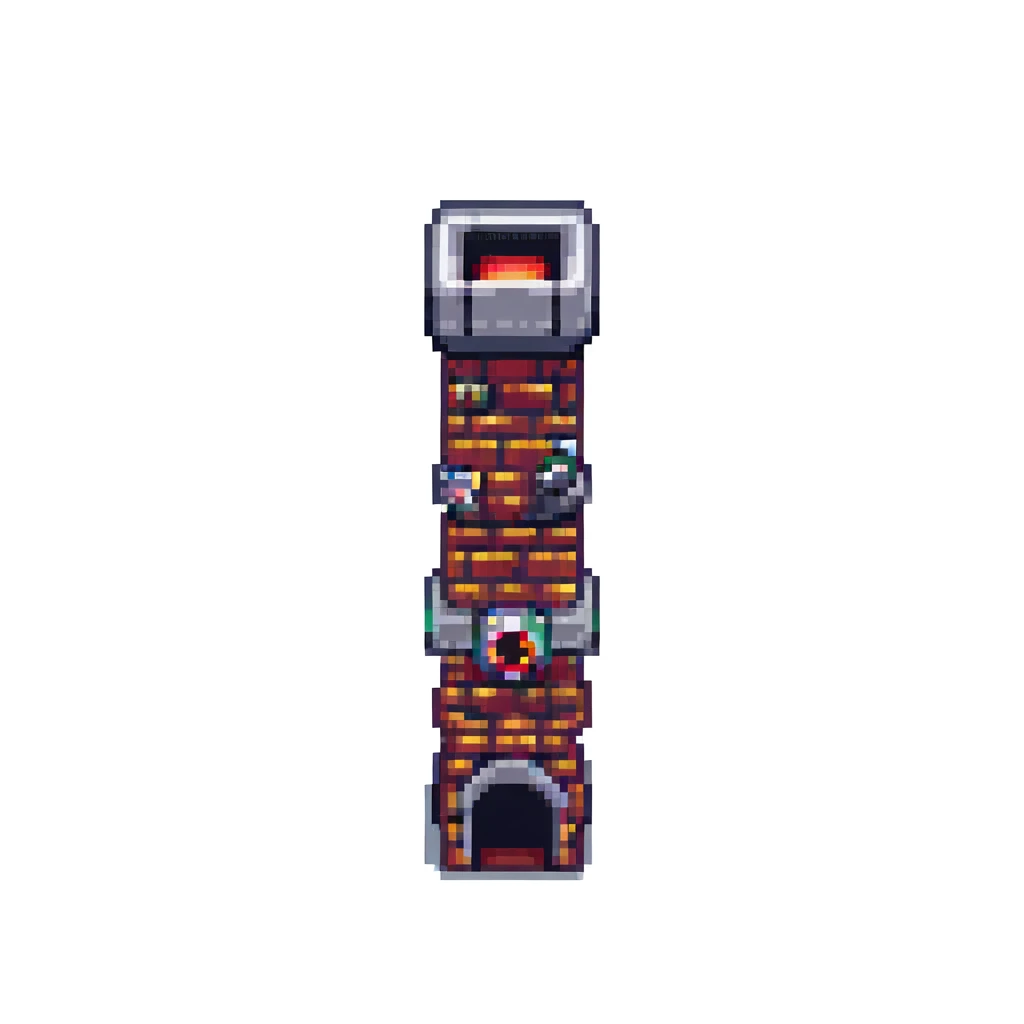 tower, simple and blocky, pixel art style emoji