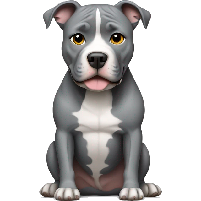Gray Pitbull sitting emoji