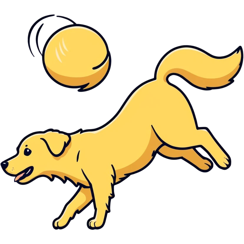 golden retriever doing a backflip emoji