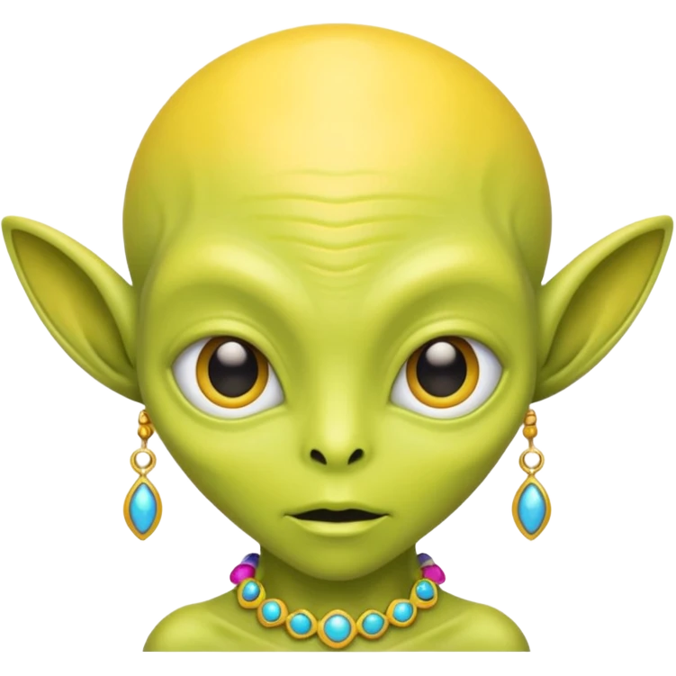 alien living in desert, very colorful, accessories, just face  emoji