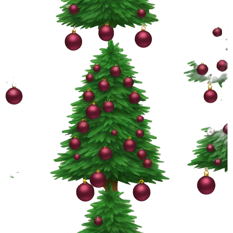 Christmas tree with burgundy balls emoji