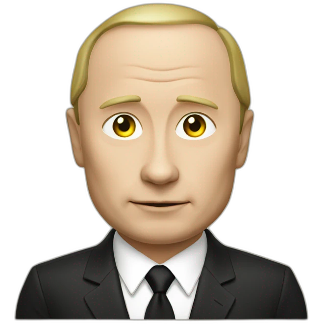 putin-with-black-yellow-white-cover-behind-him emoji