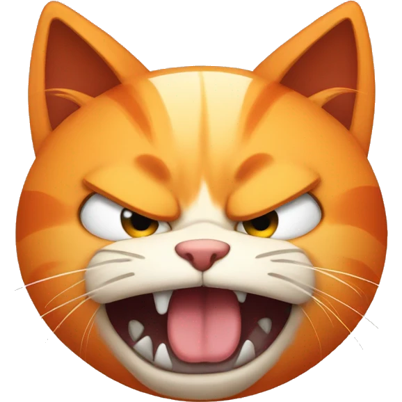 Angry looking Orange cat (mouth closed)  emoji