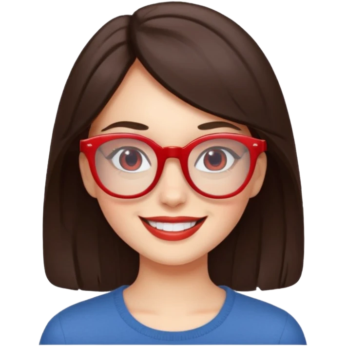Brunette in red  glassespianista emoji