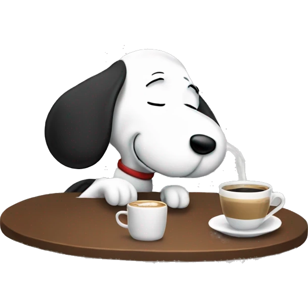 snoopy drinking coffee emoji