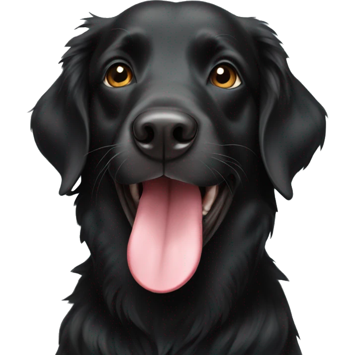 black Australian retriever with his tongue out emoji