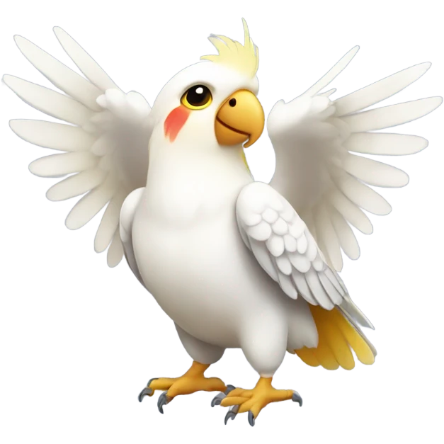 cockatiel bird holding white present in his wings emoji