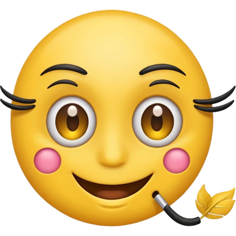 Emoji with eye lashes emoji