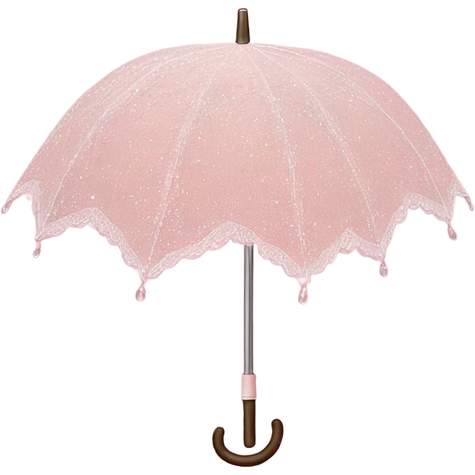 Pink laced umbrella with crystals emoji