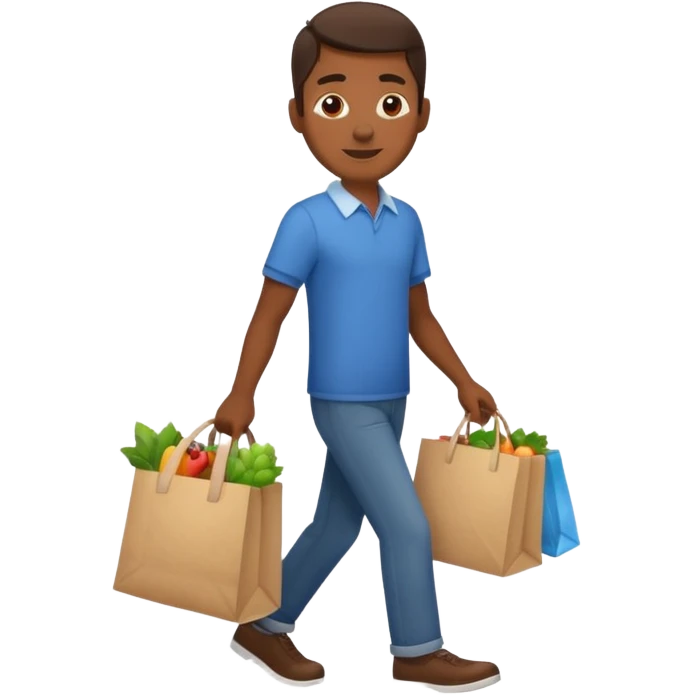 Shopping Bag carrying man emoji