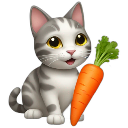 cat eating a carrot emoji
