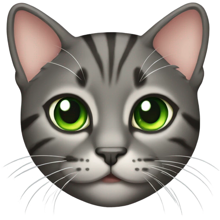 tabby dark gray cat green eyes emoji