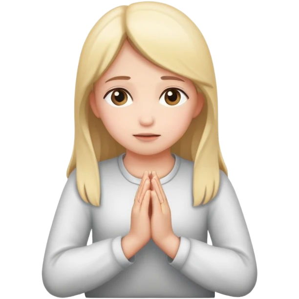 Girl hands on ground praying emoji