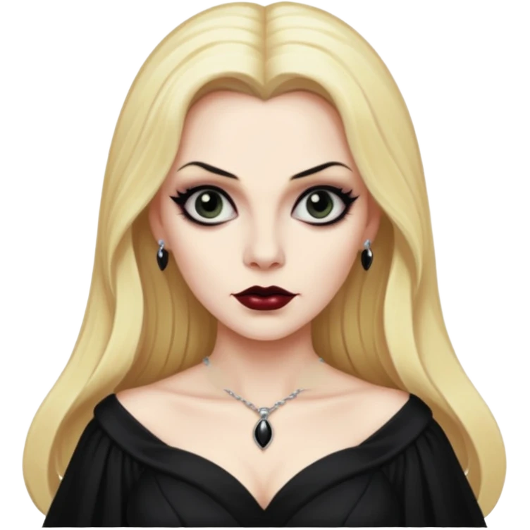 Vampira with long blonde hair emoji