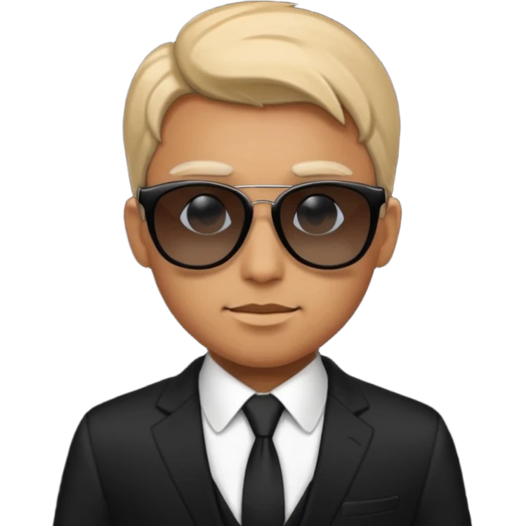 black-suited special agent wearing black sunglasses emoji