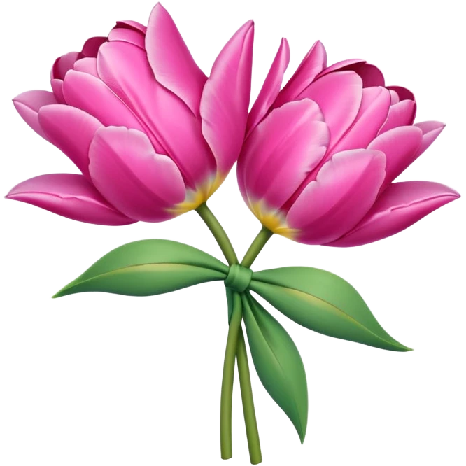 Pink tulips with a bow emoji