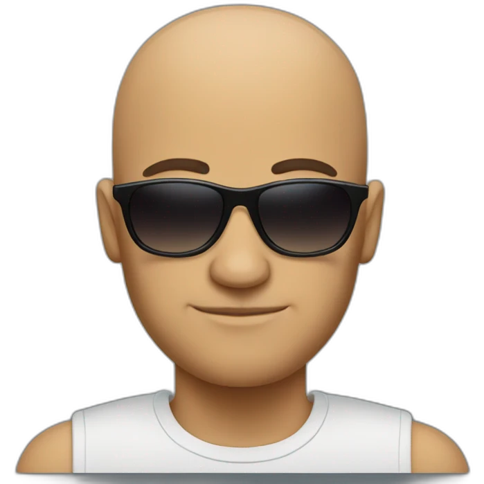 cool bald guy with shades emoji