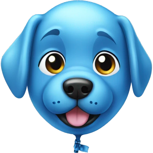 Cute blue dog balloon emoji