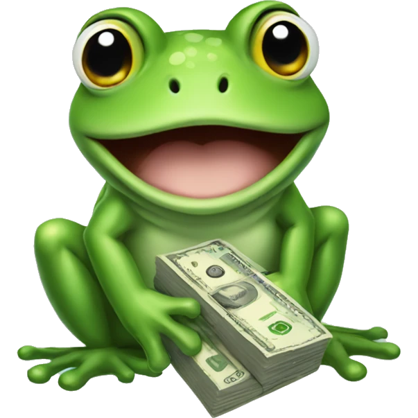Sweetheart money frog emoji