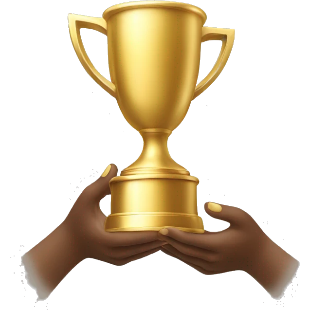 gold win cup in hands emoji