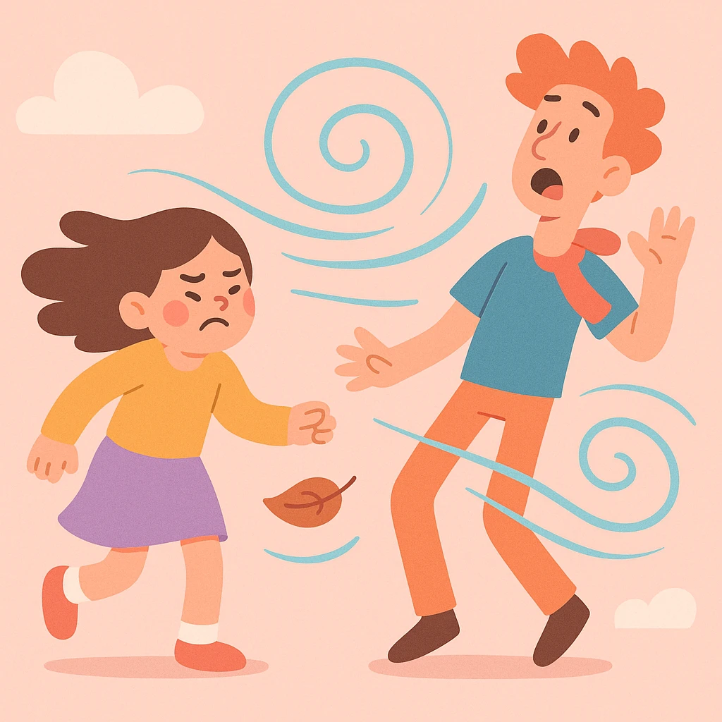 wind stylized as a swirling breeze in a soft pastel cartoon style emoji