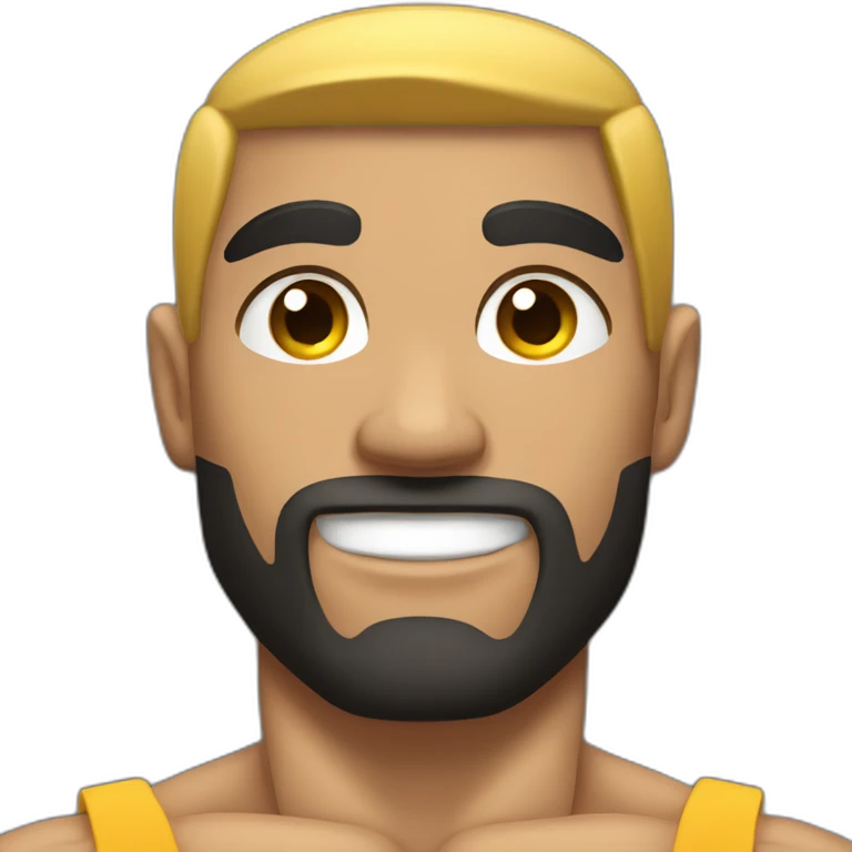 black hair caucasian male bodybuilder emoji
