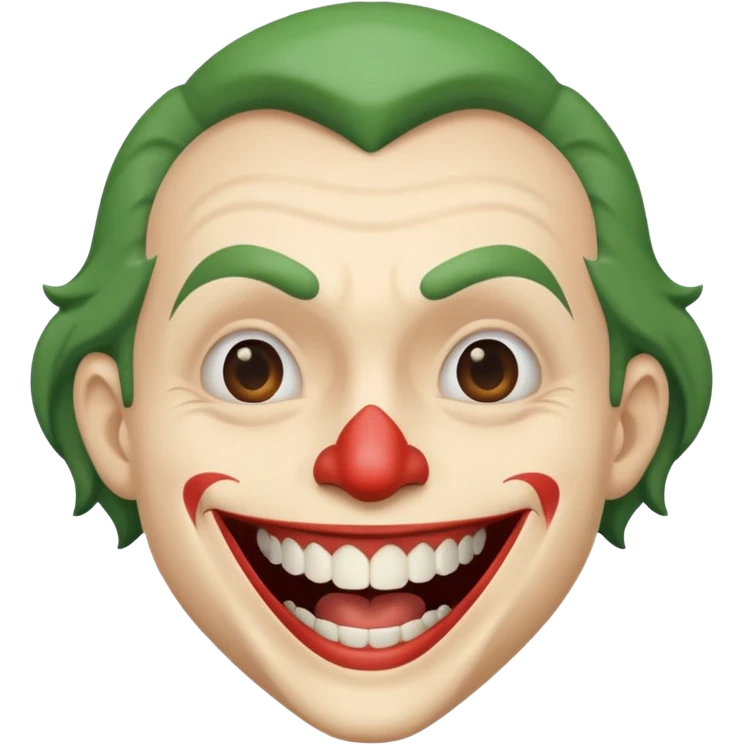 Joker face with big smile and only one tooth emoji
