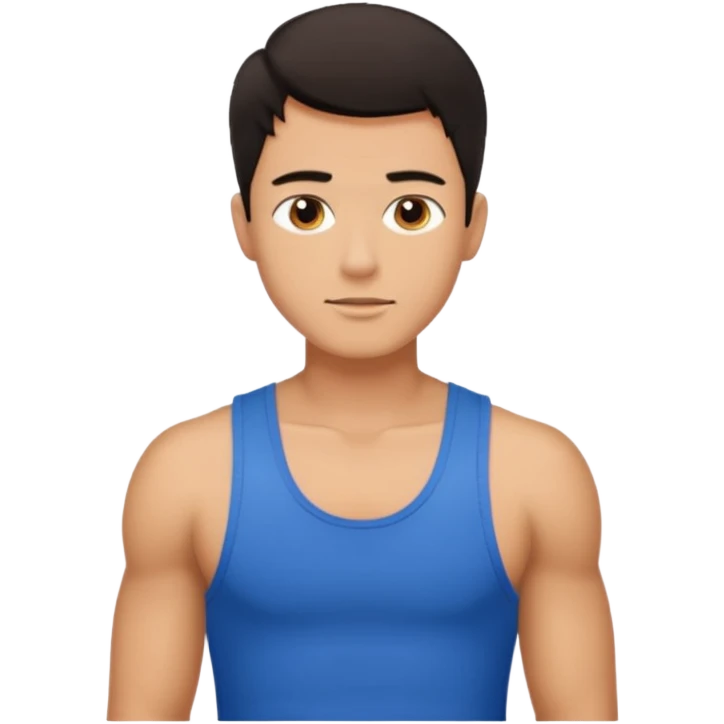 sexy gay guy emoji with short dark hair emoji