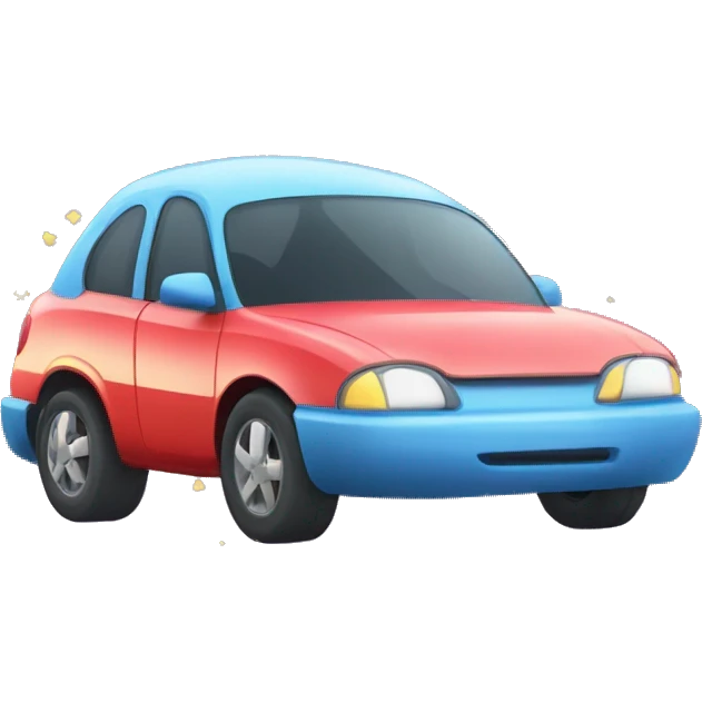 Movelend Car 🚗✨ - A cute, cartoonish car with a smiley face and sparkles around it. emoji