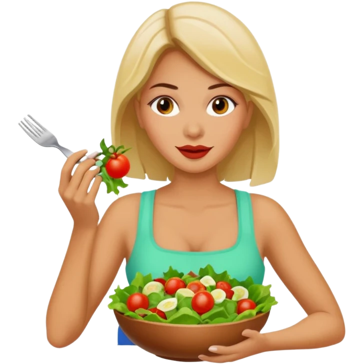 women eating healthy food emoji