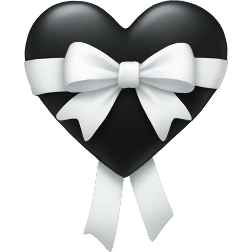 black heart with white bow emoji