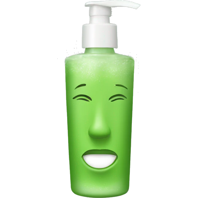 green tea face wash product emoji