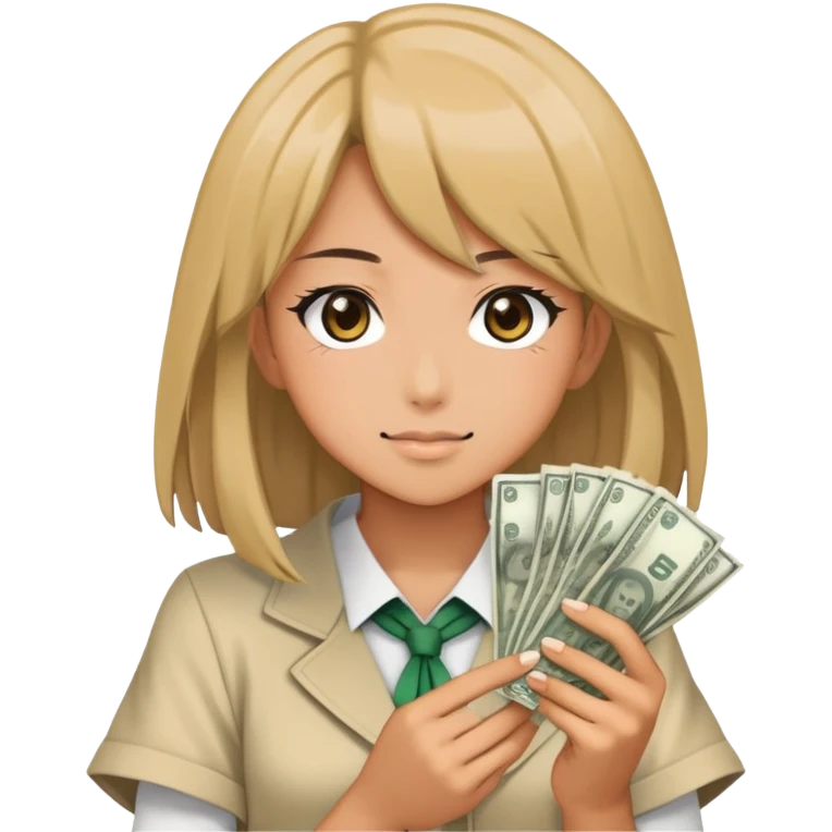 money + anime girl emoji
