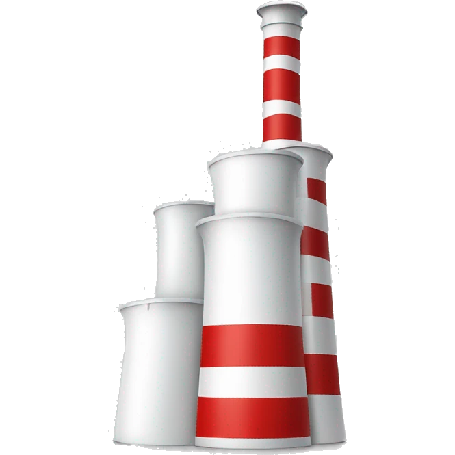 waste incineration plant Malešice - white chimney with red stripes emoji